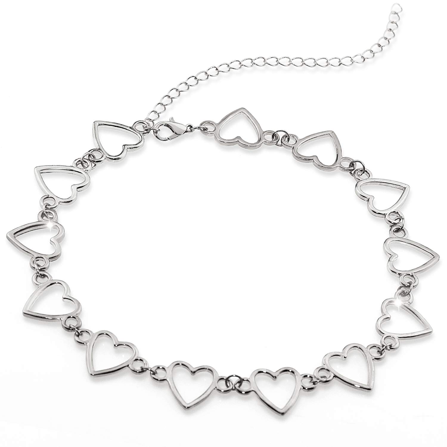 Suyi Choker Necklace - Simple Geometric Circle Choker Statement Clavicle Necklace for Women Girls Necklace Jewerly, Metal, alloy — image 1