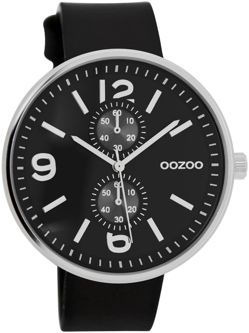 Oozoo XL Watch with Leather Strap Special Item Outlets Sale Remaining Stock Outlet at Reduced Price Variant 2, C7079 - Black/Dark Brown, Strap.