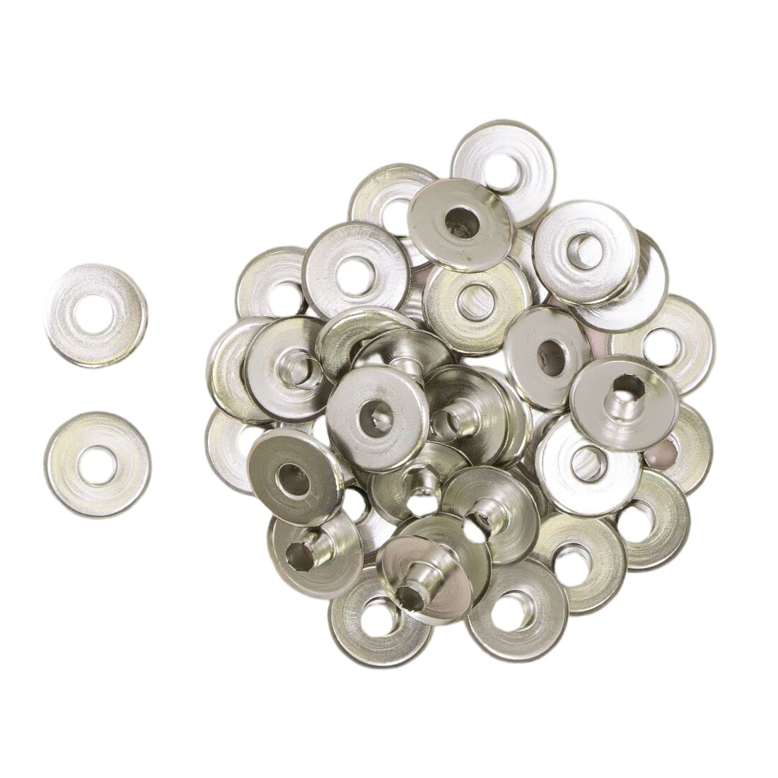 Craftelier - Pack of 40 Wide Eyelets Ideal for Cardmaking, Scrapbooking and Crafts | Suitable for Various Materials | Inner Diameter 5 mm and Outer Diameter 13 mm - 23 Colours (Silver)