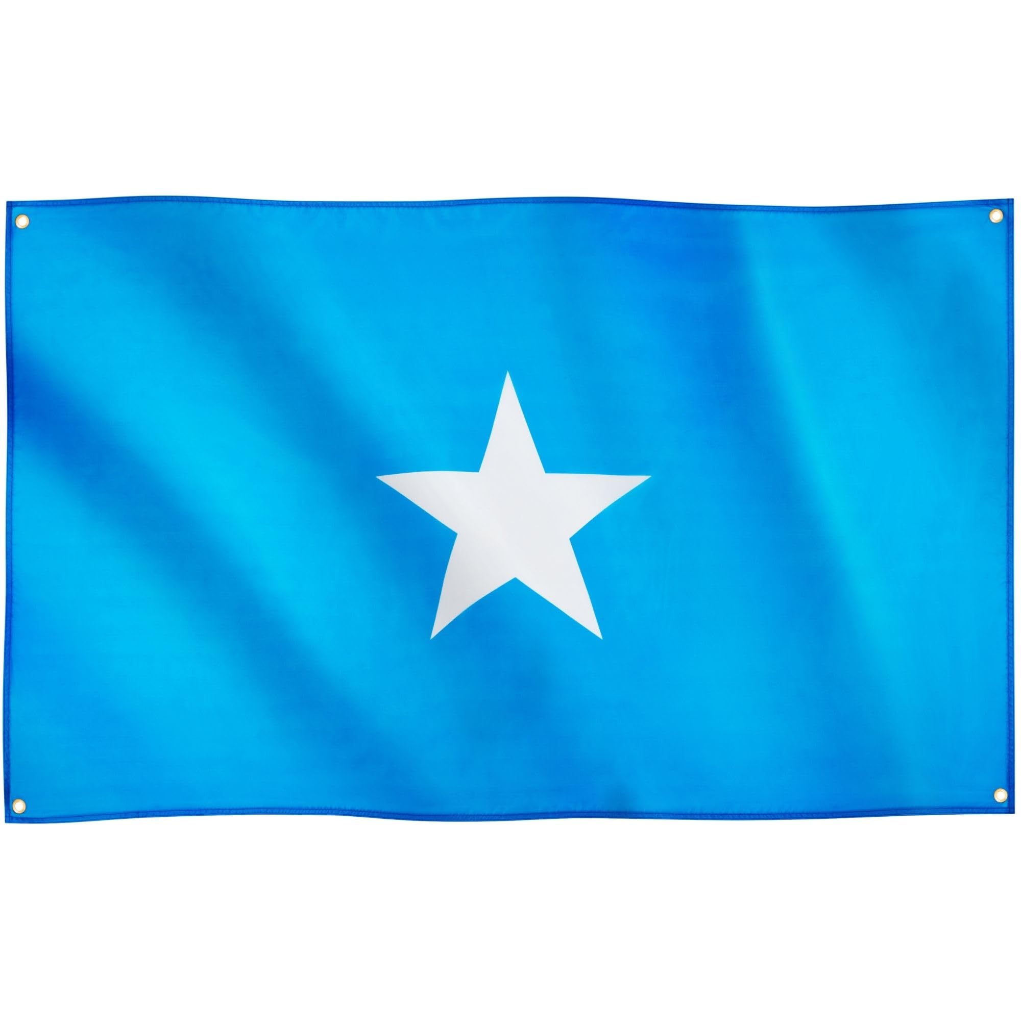 Runesol Somalia Flag, 91x152cm, 3ft x 5ft, 4 Grommets, Eyelet In Every Corner, Isra and Mi’raj, Somalian Flag, Somali, Star of Unity, Premium Flags, Inside, Outside, Vivid Colours — image 1