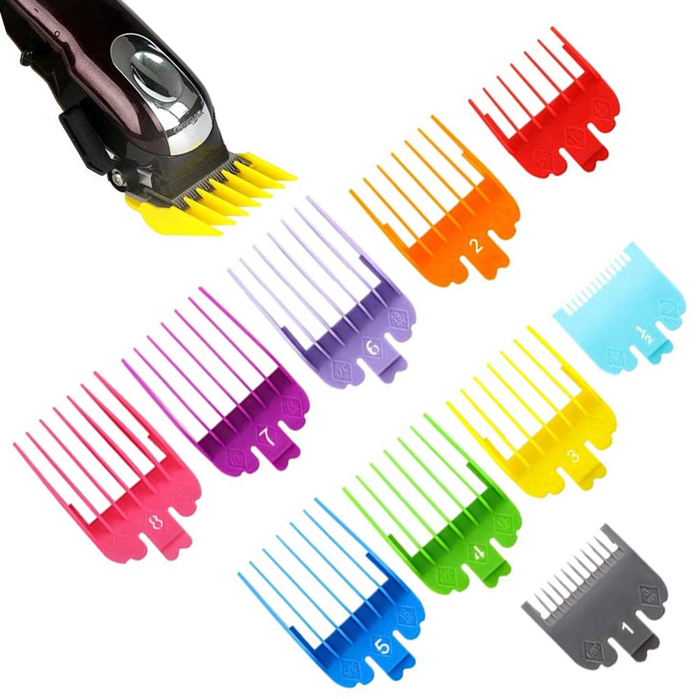 Hair Clipper Limit Comb, 10 Pcs Hair Clipper Guide Attachment Combs Cutting Guide Combs Replacement Guards Trimmer Comb, Haircut Guard Set Accessories for Men Barber Wahl Clippers and Trimmer