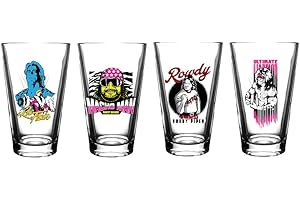 WWE Classic 4-Pack Pint Set - Classic Shape - 16 oz. Capacity - Set of 4 Glasses
