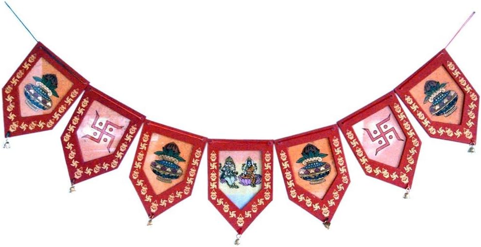 Little India Paper Mache Door Hanging in Gemstone Painting