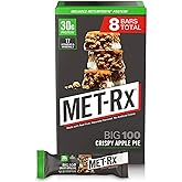 MET-Rx Big 100 Protein Bar, Meal Replacement, 30G Protein, Gluten Free, Crispy Apple Pie, 3.52 oz. ea, 8 Count (Packaging May Vary)