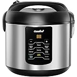 COMFEE' Rice Cooker, 6-in-1 Stainless Steel Multi Cooker, Slow Cooker, Steamer, Saute, and Warmer, 2 QT, 8 Cups Cooked(4 Cups
