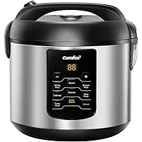 COMFEE' Rice Cooker, 6-in-1 Stainless Steel Multi Cooker, Slow Cooker, Steamer, Saute, and Warmer, 2 QT, 8 Cups Cooked…