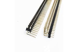 E-Simpo 10pcs 2.54mm 0.1inch Male Pin Header 90D Right Angle 2X40P Through Hole Rohs 0.8U Gold-Plated Stackable Breakaway Electronic Male Header Connector (Double Row 2X40P 90D R2 Type)