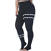 Plus Size 5XL Compression Pantyhose for Women Men, 15-20 mmHg Graduated Compression Tights, Opaque Toeless Compression Stockings Waist High Support Tights for Swelling, DVT,Pregnant, Teacher, Doctor