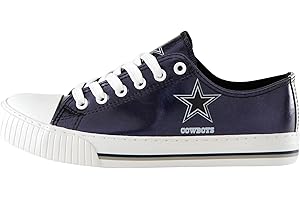 FOCO NFL Womens NFL Team Logo Metallic Ladies Fashion Low Top Canvas Sneakers Shoes