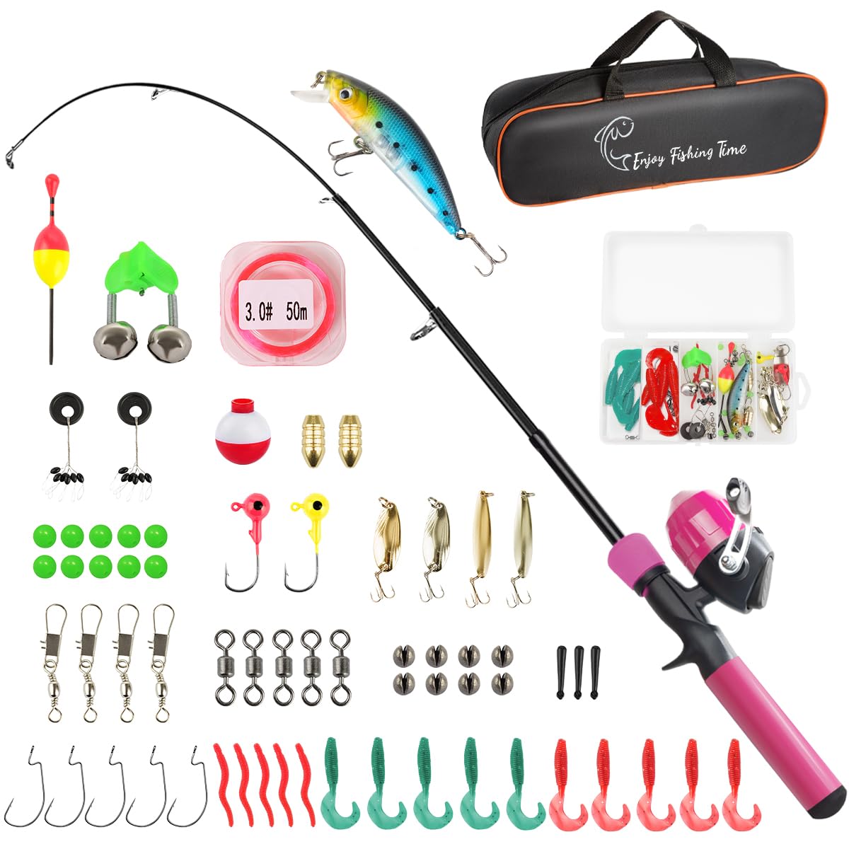Kids Fishing Pole Kit, 59'' Telescopic Rod and Reel Beginner Combo with Pink | eBay Kids Fishing Pole Kit, 59'' Telescopic Rod and Reel Beginner Combo with Pink | eBay