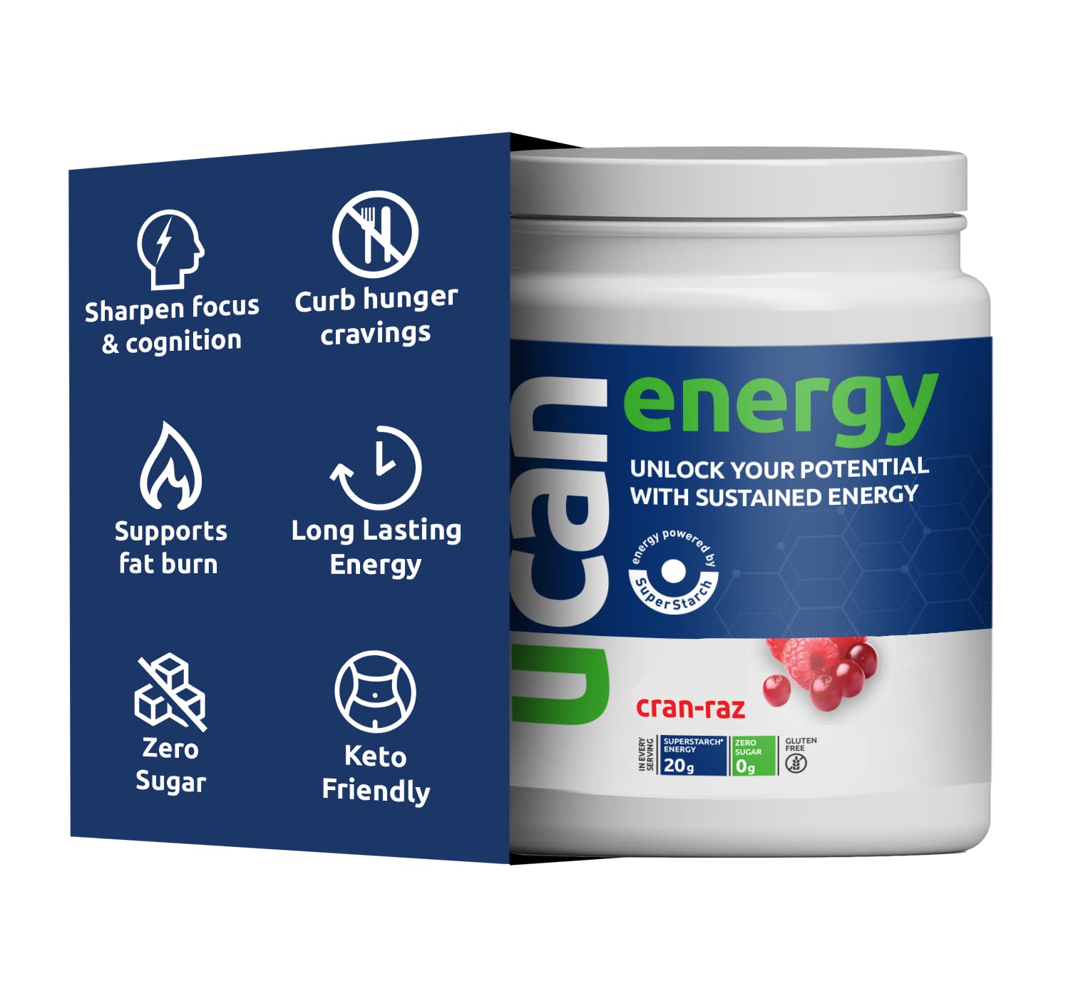 UCAN Orange, Cran Raz, & Lemon Keto Energy Powder - Sugar Free Pre Workout Powder for Men & Women Bundle - No Added Sugar, Soy-Free, Non-GMO, Vegan, Gluten-Free, & Keto-Friendly