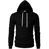 H2H Men's Pullover Hoodie Lightweight Long Sleeve with Kangaroo Pocket Slim Fit Basic Casual Sweatshirt