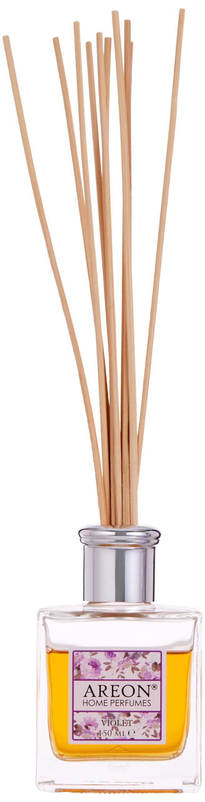 AREON Home Perfume Reed Diffuser 150 ml, Violet with 10 Rattan Reeds