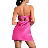 Floerns Women's Cut Out Back Strapless Satin Tube Bodycon Mini Dress