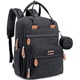 BabbleRoo Diaper Bag Backpack - Baby Essentials Travel Tote - Multi Function Water Resistant Diaper Bag, Travel Essentials Baby Bag with Changing Pad, Stroller Straps &amp; Pacifier Case - Unisex, Black