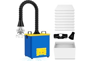 KINGSOM 100W Solder Fume Extractor 210m³/h with Hepa H13 Filter, 3 Settings Smoke Absorber Remover, Soldering Fume Extractor for Laser Engraver, DIY Welding, 3D Printer, Nail Salon Blue