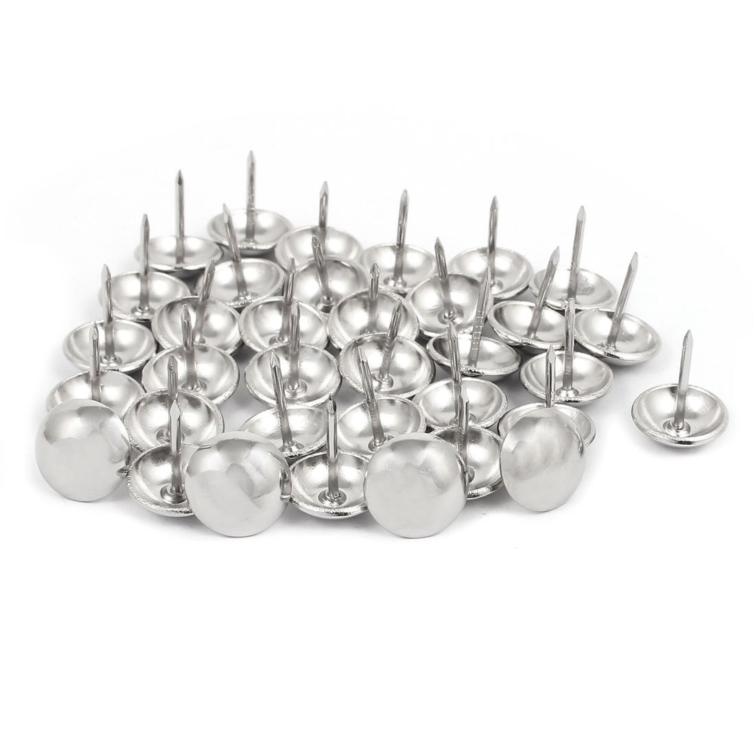 sourcingmap 14mm Dia Stainless Steel Upholstery Nail Tack Push Pin Thumbtack 35PCS