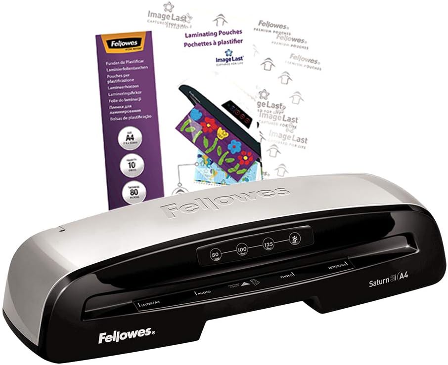 Fellowes Saturn 3i A4 Small Office Laminator 80125 Micron. Rapid 1 minute warm up time
