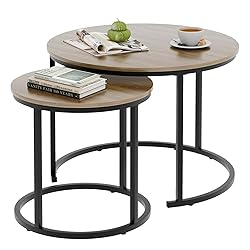 aboxoo Coffee Table Nesting Side Round Table Set of