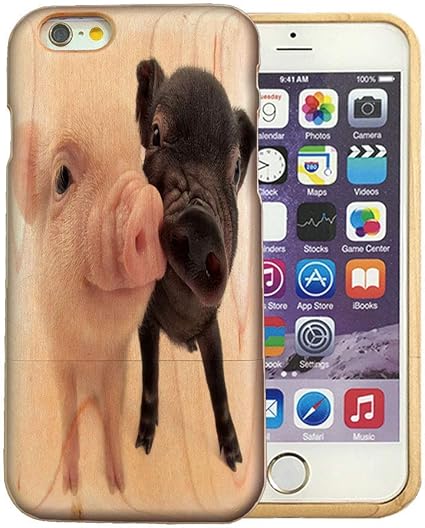 Amazon Chatte Noir Iphone12mini ケース 木製 アイフォン 12ミニ 天然木製 ウッド 木目 おしゃれ ミニ豚 ミニブタ ブタ Pig B ケース カバー 通販