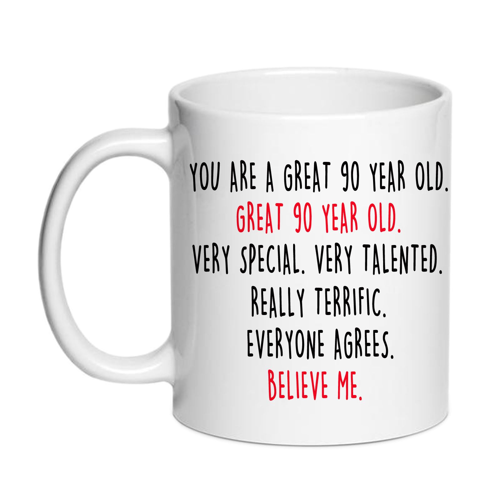 SIUNY 90th Birhtday Gifts for Women Men Coffee Mugs - Novelty Best 90 Year Old Birthday Gag Gift Ideas for Dad, Brothers, Friends, Coworker, BFF, Husband, Him (90)
