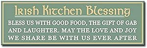My Word! Irish Kitchen Blessing-5" x 16", Decorative Home Décor Wooden Sign, Green