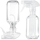 TERESRY 2 Pack 360&deg; 10oz Spray Bottles with Adjustable Spray Nozzles Clear | 360&deg; Inverted Spray Nozzle, Gravity Ball Designed for Cleaning Crack &amp; Crevice, Leak-proof and Pressure-Resistant Design