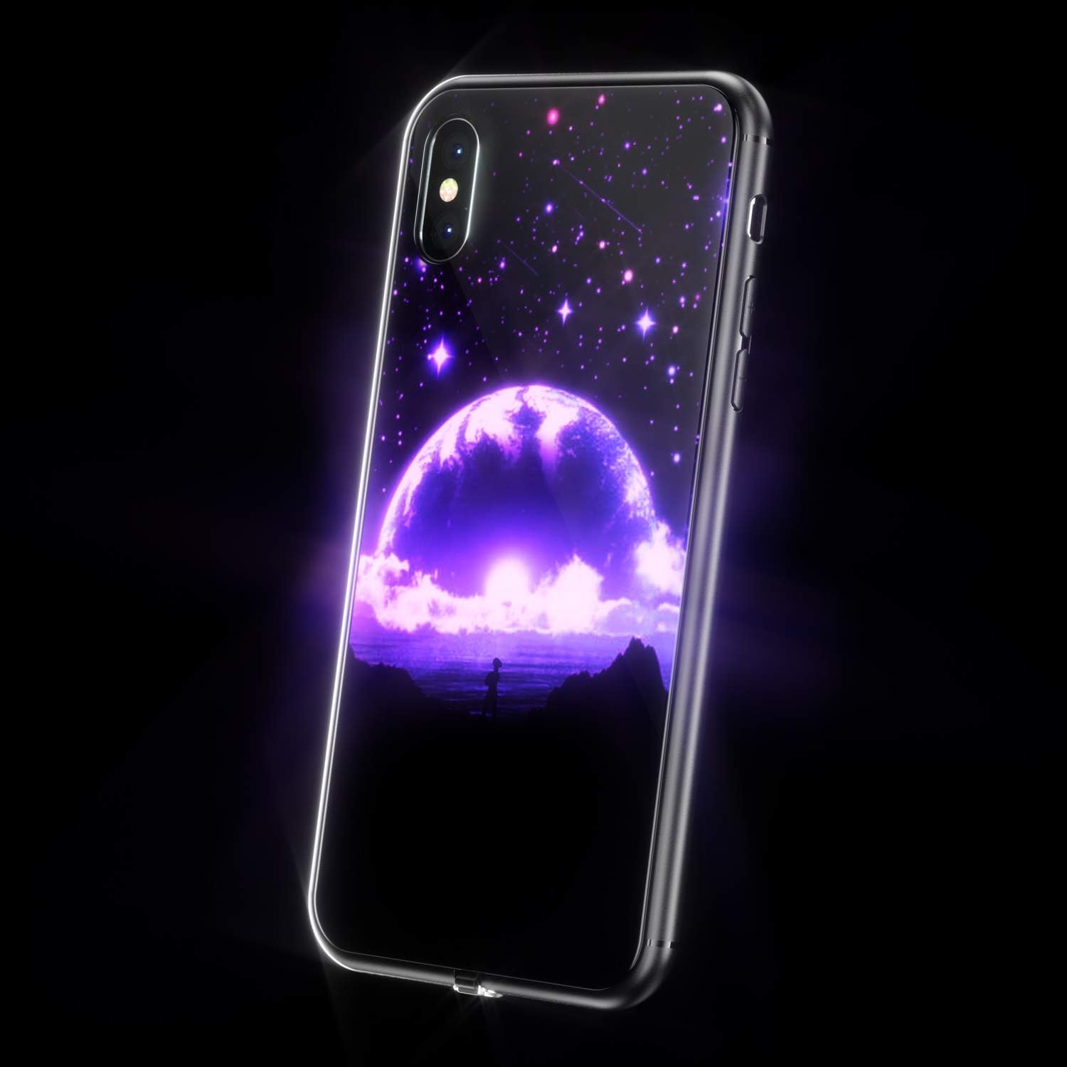 LED Light Up Case For iPhone Xs Max, WILLGOO Music-Activated Flickering LED Case Self Expression, Protective Phone Cover (Star)