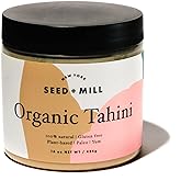 Seed + Mill - Organic Tahini Sauce - Vegan &amp; Gluten Free - 16oz | Kosher, Non-GMO, Keto, Paleo, Whole30 - Silky Smooth Texture - Great in Hummus, Dips, Dressings, on Falafel, and in Halvah