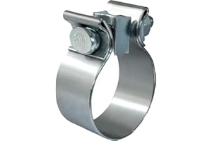 ISDVBUY 2 Pack 2 inch Exhaust Clamp, Narrow Band Muffler Clamp Stainless Steel, Heavy Duty for Muffler Exhaust System Repair