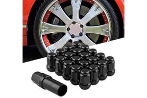 RYANSTAR Lug Nuts 12mmx1.50 Thread Size 20Pcs, Closed End 6 Spline Nut，Bulge Acorn Cone Seat Wheel Locking Nuts,with 3/4 inch