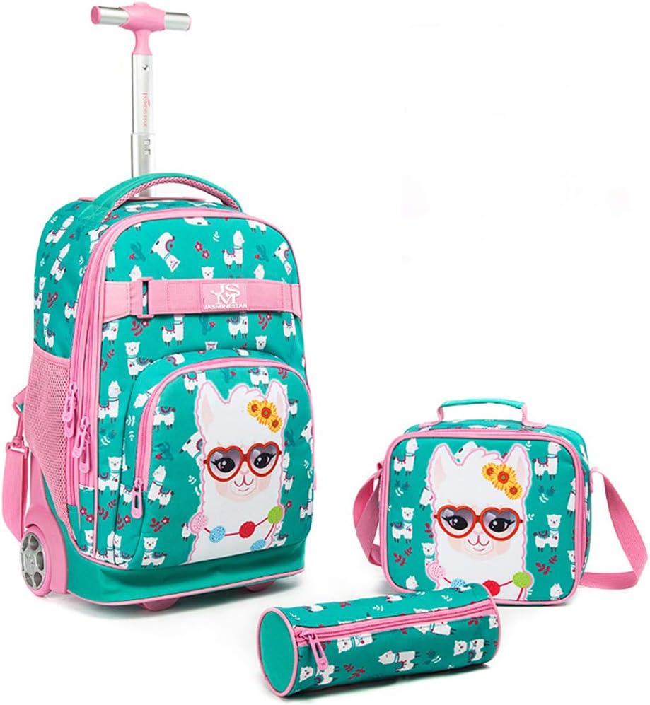 Kids Rolling Backpack, 3 in 1 Wheeled Backpack Set School Bag with ...