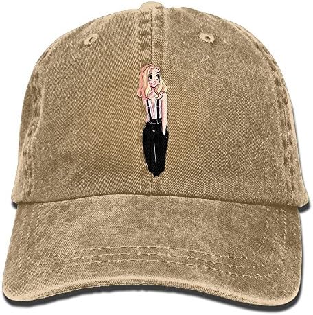 Vintage Cap Hat Lovely Girl Six-Panel 3D Print Adjustable Baseball Hat For Unisex Natural