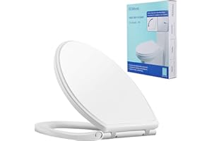 Hibbent Premium Elongated Toilet Seat, with Quiet and Slow Close Seat and Cover, One-Click to Quick Release, Easy Installatio