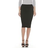 ESTEEZ Women's Lightweight Cotton Spandex Knee-Length Pencil Skirt - Modest, Comfortable, Everyday Wear