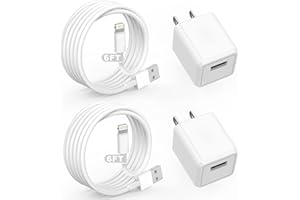 DELTUCCI iPhone Charger,Cube iPhone Charger Travel 2Pack 6FT Lightning Cable Cord Quick Fast Charging Cord USB Wall Chargers Travel Plug Adapter for iPhone14/13/12/11/10/X/8 Plus/XR/XS Max/7/SE/iPad,Airpods