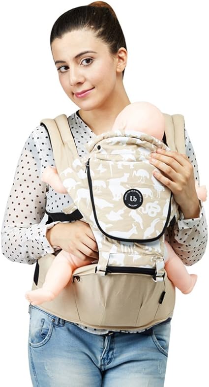 Ubela Ubela Coton 100 Animaux Concevoir Mignonne Hip Seat Porte Bebe Devant Et Derriere Porteur Avec Detachables Taille Tabouret Confortable Multifonction 4 Saisons Respirant Beige Amazon Fr Bebes Puericulture