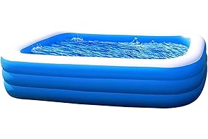 AMY & DELLE Kiddie Swimming Pool Extra Large Family Size - 120" x 72" x 22" Inflatable Family Lounge Above Ground Swim Center Large Size 305CM Perfect for Summer Outdoor Backyard Porch Garden Water Party