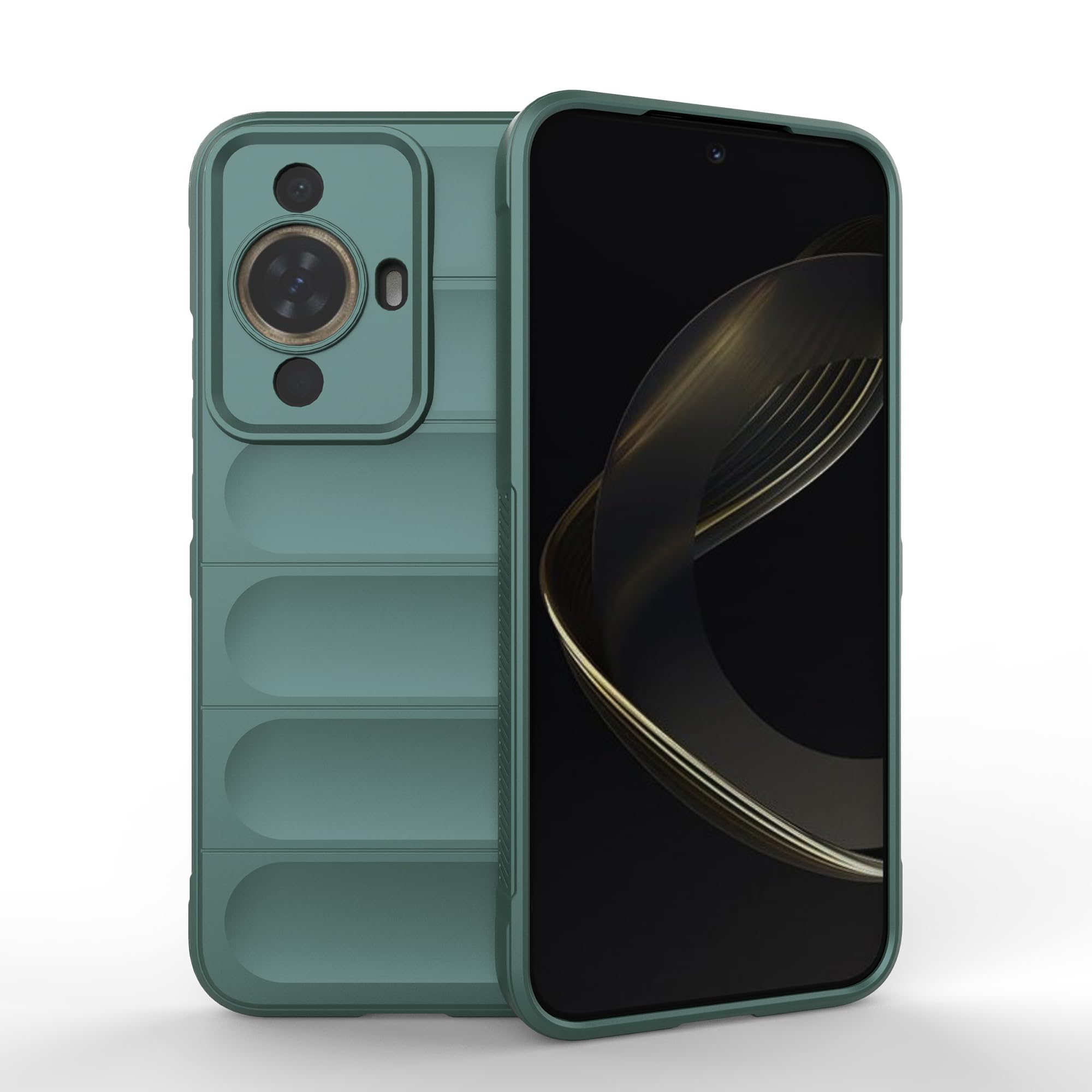 ESTH® Liquid Silicone Case for Huawei nova 12s/nova 12 Lite with Anti-Germ Protection, Anti-Scratch Soft Microfiber Lining, High Resilience Gel Rubber Full Body Shockproof Cover, Green