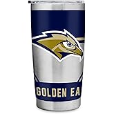 Rico Industries NCAA Oral Roberts Golden Eagles Standard 20oz Stainless Steel Tumbler with Lid - Great For Coffee, Tea, Water or Cocktails