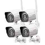 Zmodo Outdoor Security Camera (4 Pack), 1080p Full HD Wireless Cameras for Home Security with Night Vision, Cloud Service Ava