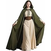 Joukavor Renaissance Cloak with Hood Women Medieval Hooded Cape with Arm Holes for Halloween