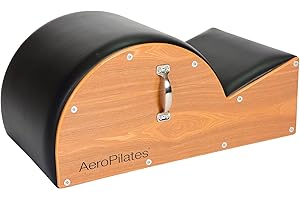 AeroPilates Stamina Products Posture Corrector Pilates Barrel with Upholstered Surface and Built In Handle for Strength Training, Wood and Black