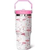 qwpmvhsak Flamingo Gifts for Women, 30 oz Pink Flamingo Leakproof Tumbler with Lid and Straw, Flamingo Decor
