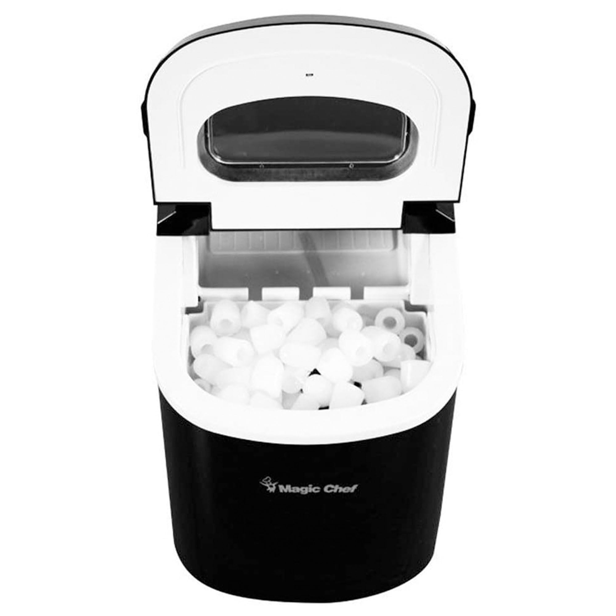 Magic Chef Countertop Ice Maker - Mini Portable Ice Machine - Home Bar Ice Cube Freezer, Makes up to 27 Pounds Per Day, Black