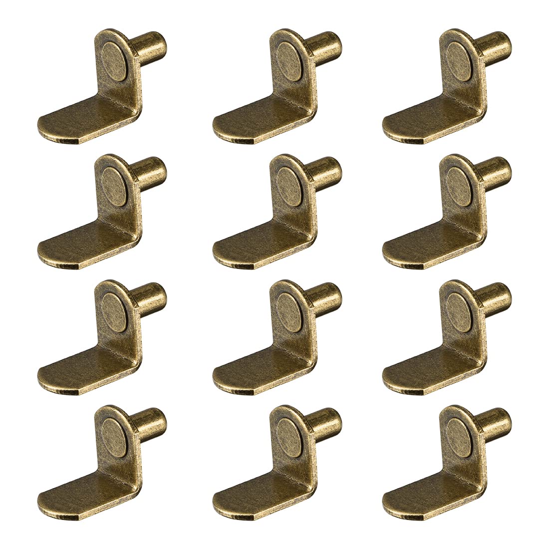 sourcing map Shelf Support Peg,6mm L-Shaped Support, Furniture Cabinet Closet Shelf Bracket Pegs,for Kitchen Furniture Book Shelves Supplies,Bronze,50pcs