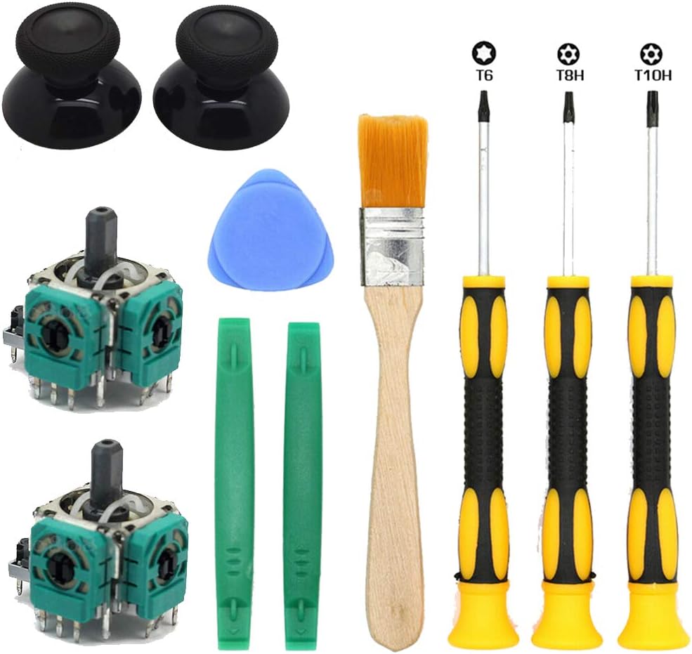 Yoogeer 2 Pcs 3D Controller Joystick Axis Analog Sensor Module & Thumbstick for Xbox One with Install Open Shell Tool Torx T10H T8H T6 Screwdriver Safe Prying Tool and Cleaning Brush