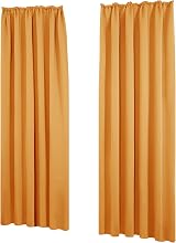 Deconovo Noise Reduction Blackout Curtains Pencil Pleat 55x87 Orange One Pair