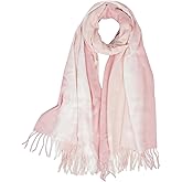 OVOY Pashmina-Feel-Winter-Scarf for Women Versatile Soft Gradient Widen Long Double-sided Tassels Shawls Scarves Wraps