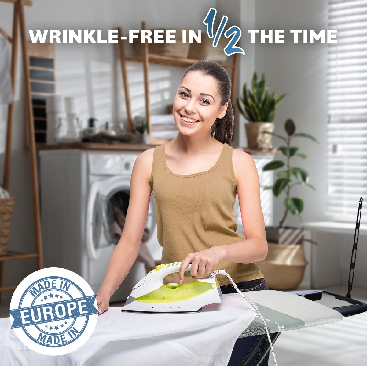 Bartnelli Heavy Duty Ironing Board 48x15 | Designed & Made in Europe with Patent Technology, Turbo & Park Zone